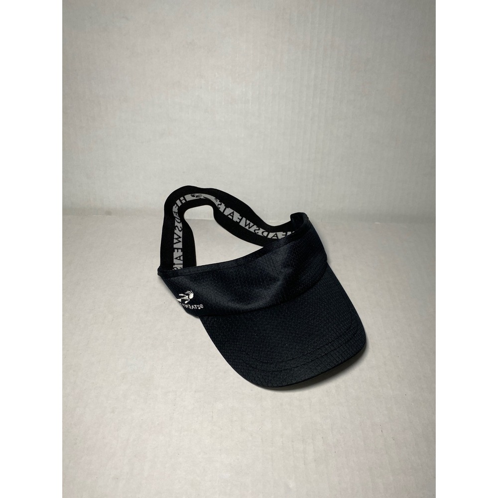 Headsweats Performance Running Visor Black Mesh Elastic Back Athletic Sun Hat